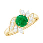 Natural 0.4 Carat Emerald Engagement Ring with Diamond