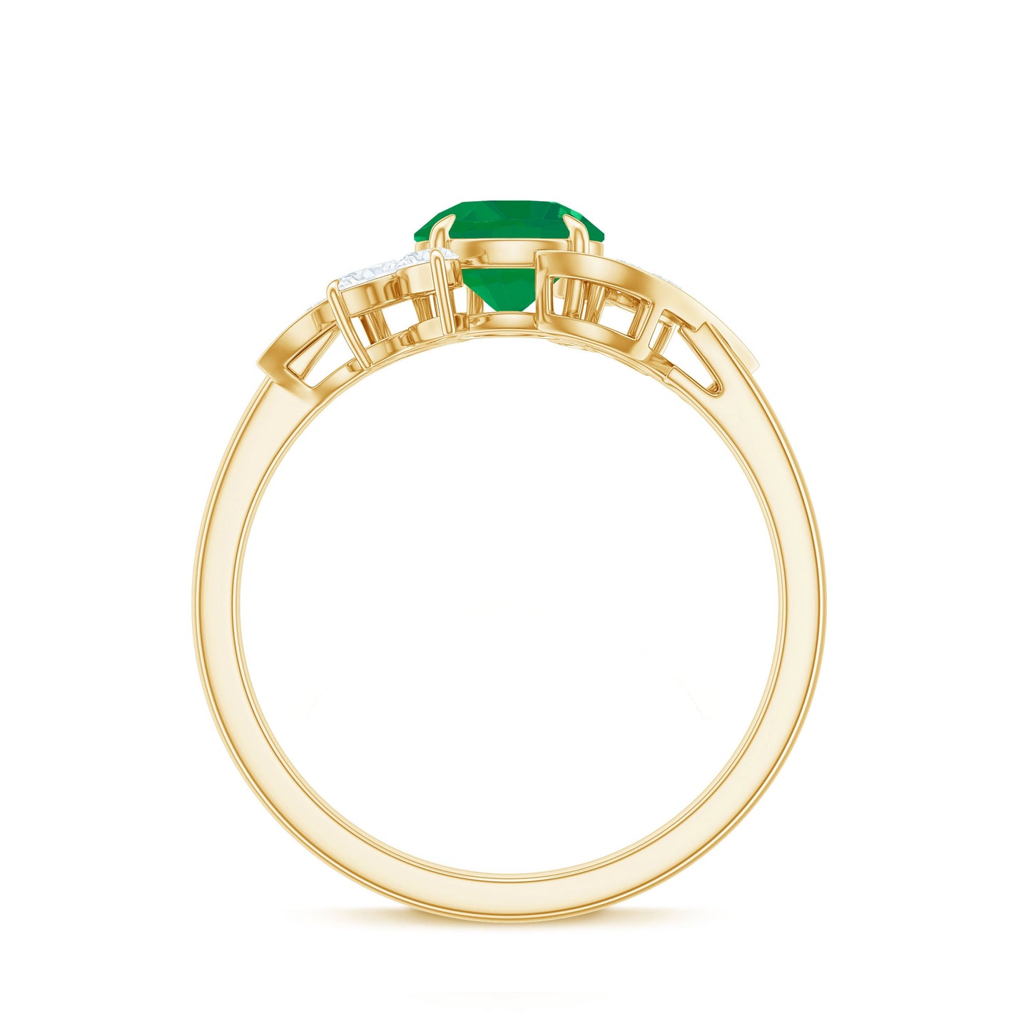 Natural 0.4 Carat Emerald Engagement Ring with Diamond