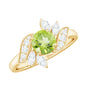 Nature Inspired 2 Carat Peridot Engagement Ring with Diamond