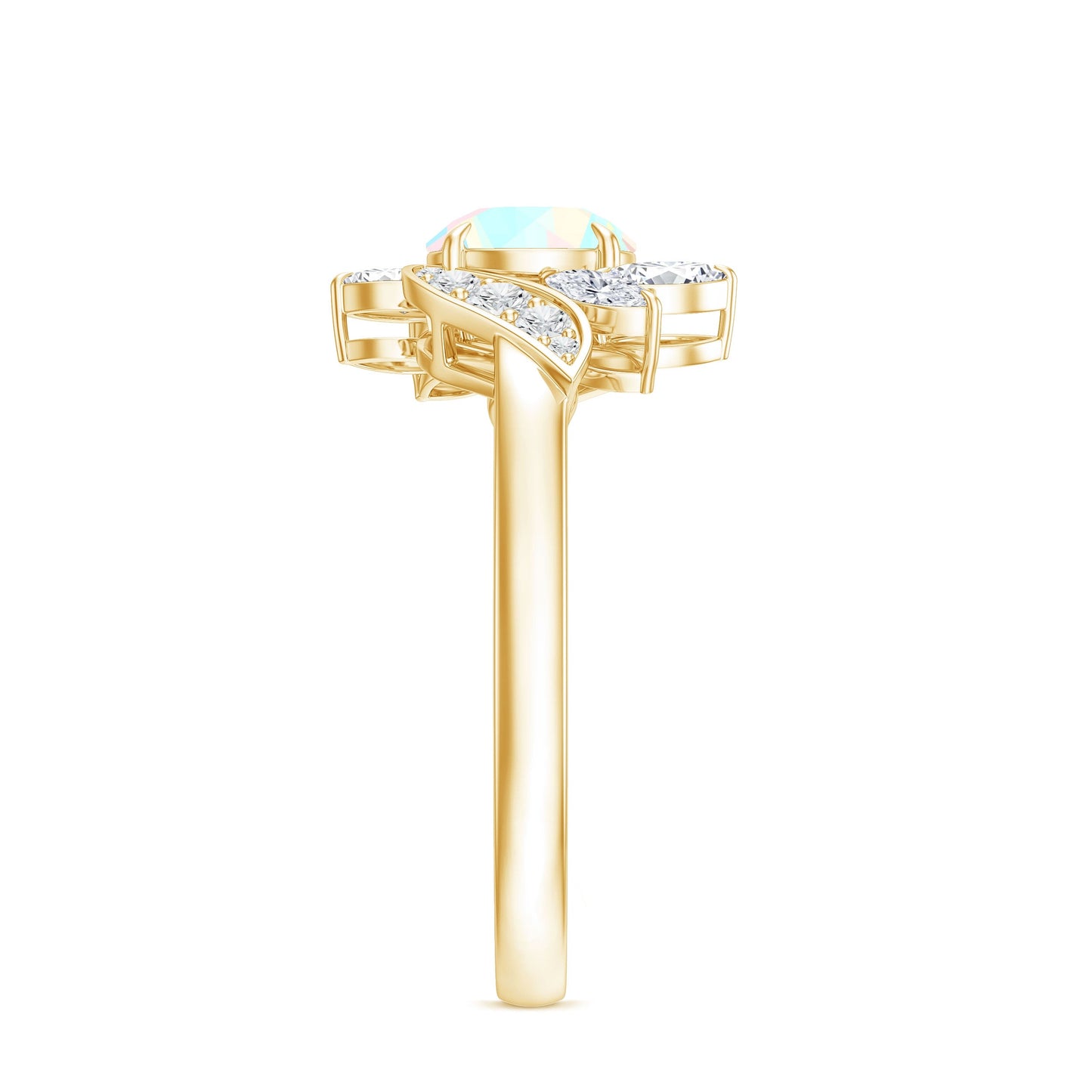 Nature Inspired Ethiopian Opal and Diamond Engagement Ring