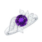1.2 Carat Nature Inspired Amethyst Engagement Ring with Diamond