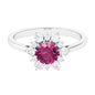 1.2 Carat Pink Tourmaline and Diamond Halo Engagement Ring