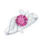 1.2 Carat Pink Tourmaline Flower Engagement Ring with Diamond
