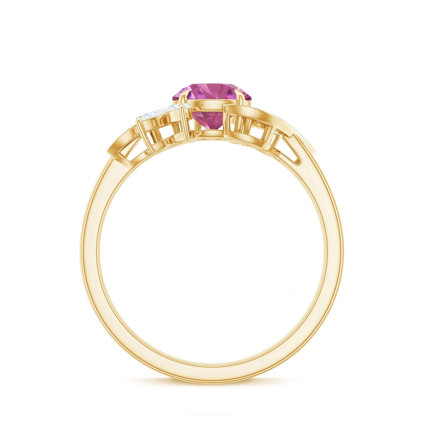 1.2 Carat Pink Tourmaline Flower Engagement Ring with Diamond