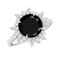 Certified 2 Carat Lab Grown Black Diamond Halo Engagement Ring For Women