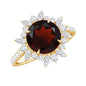 Real 2.3 Carat Garnet Statement Engagement Ring with Diamond Halo
