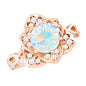 2 Carat Natural Ethiopian Opal Flower Engagement Ring with Diamond
