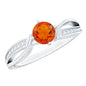 Orange Fire Opal Infinity Engagement Ring with Diamonds