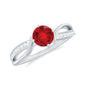 Solitaire Lab Created Ruby Infinity Engagement Ring with Diamonds