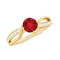 Solitaire Lab Created Ruby Infinity Engagement Ring with Diamonds