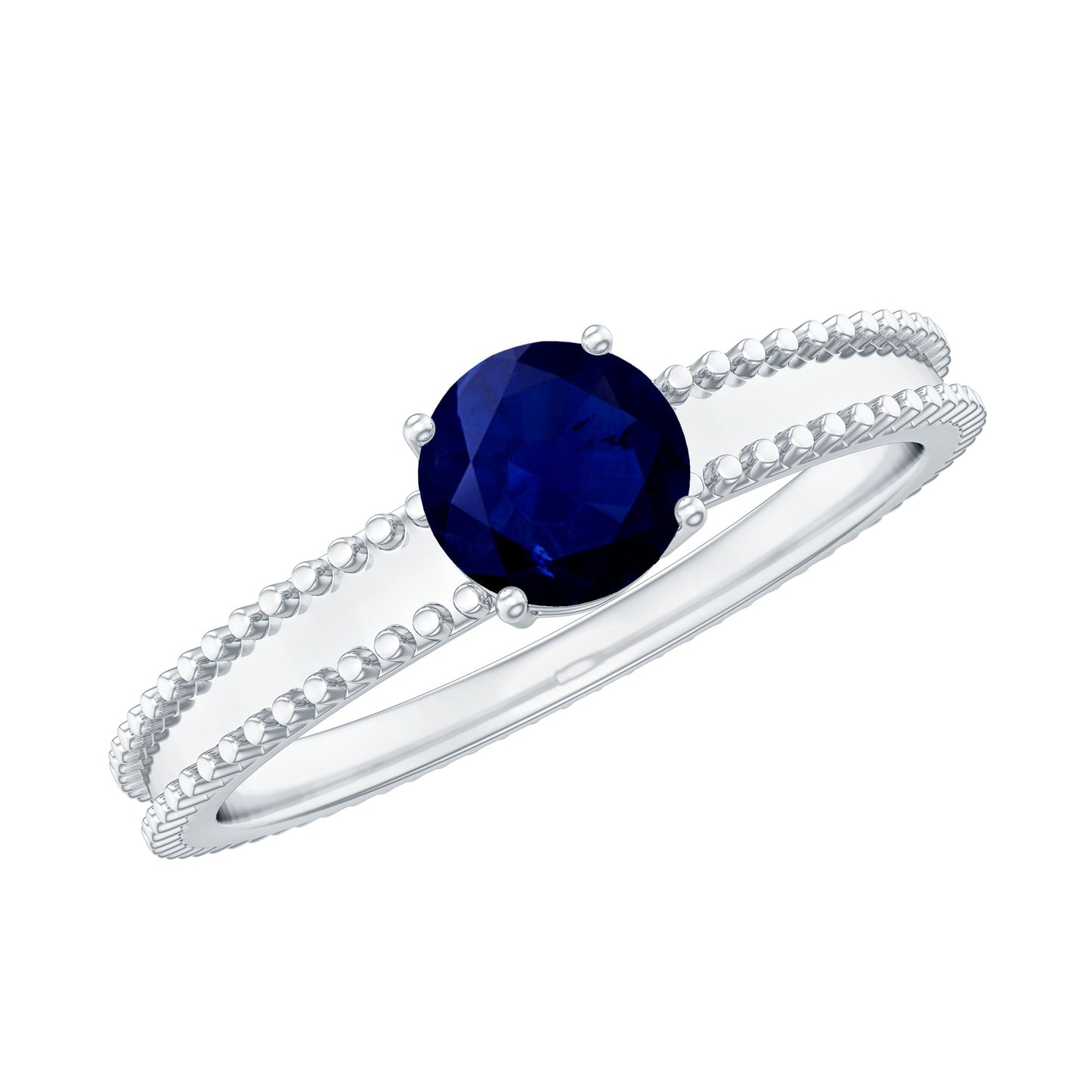 Certified 0.95 Carat Solitaire Blue Sapphire Birthstone Ring for Women