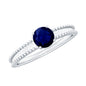 Certified 0.95 Carat Solitaire Blue Sapphire Birthstone Ring for Women