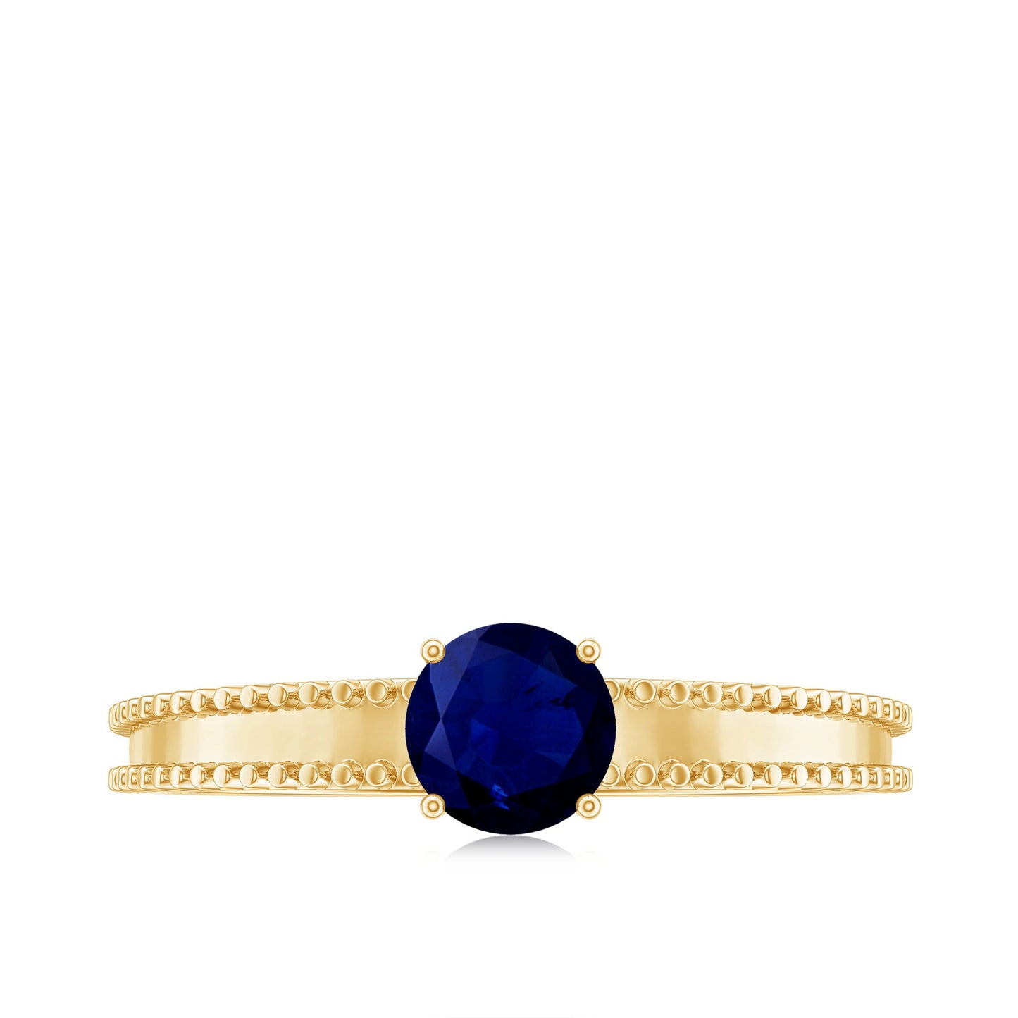 Certified 0.95 Carat Solitaire Blue Sapphire Birthstone Ring for Women