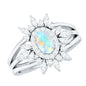 0.9 Carat Natural Certified Ethiopian Opal Engagement Ring Set of 3