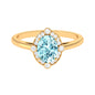 1 Carat Aquamarine Oval Halo Engagement Ring with Diamond