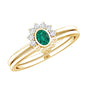 Oval Cut Lab Grown Emerald Wedding Ring Set with Diamond