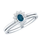 Real London Blue Topaz Engagement Ring With Enhancer in Silver