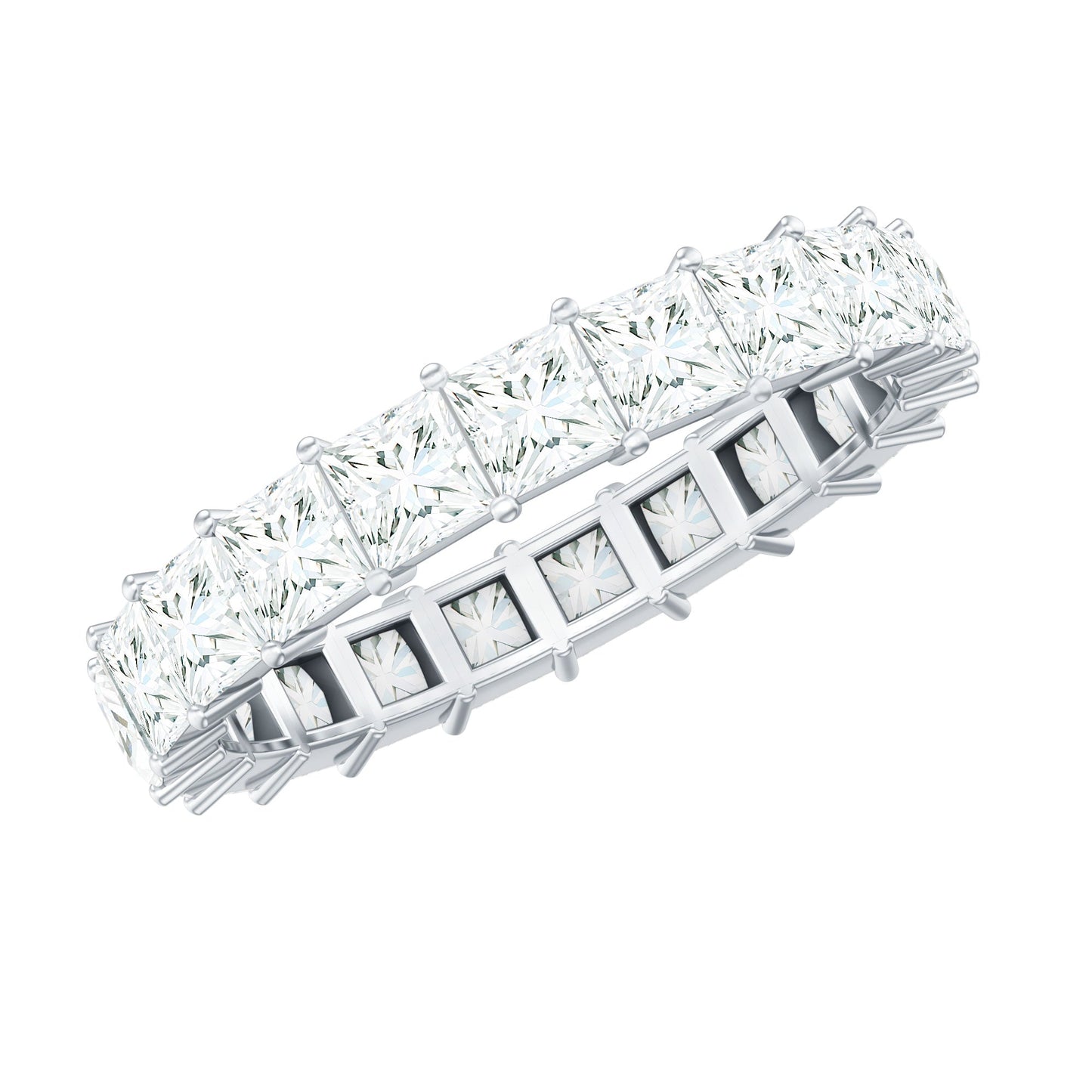 Princess Cut Moissanite Full Eternity Ring with Certificate
