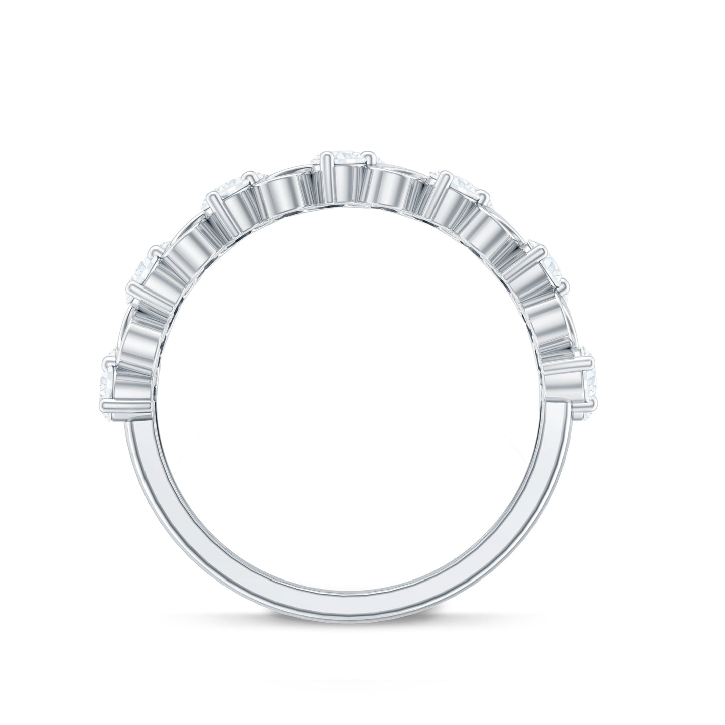 Round Moissanite Infinity Wedding Band for Women