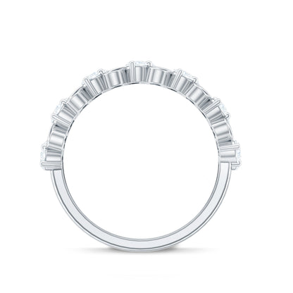 Round Moissanite Infinity Wedding Band for Women