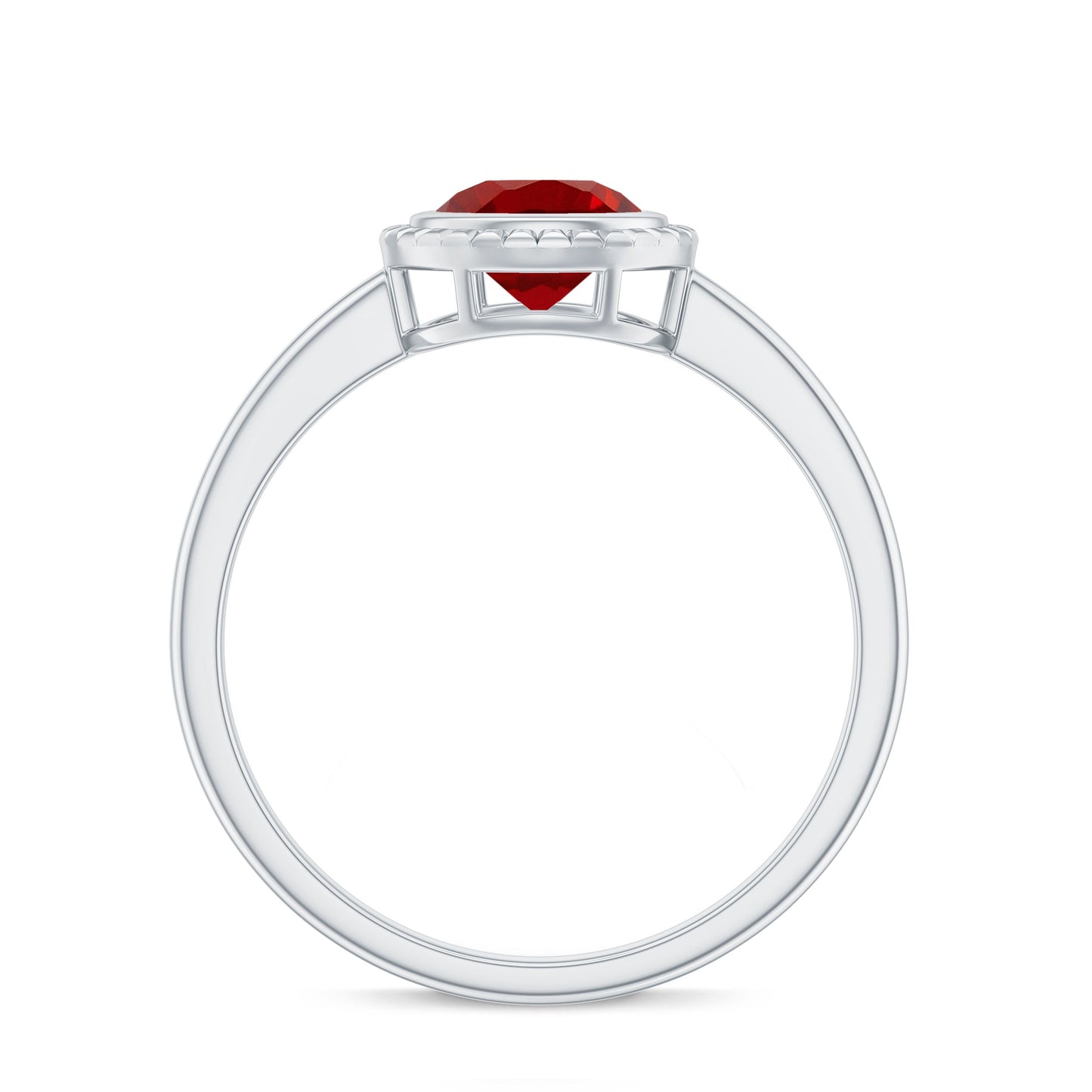 Bezel Set Lab Created Ruby Solitaire Promise Ring