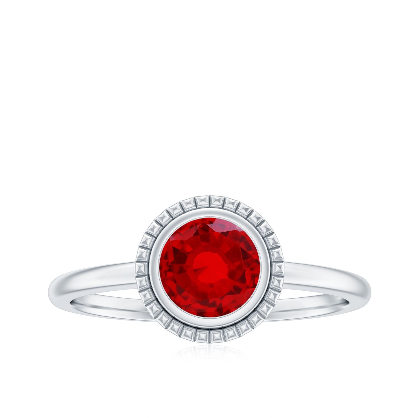 Bezel Set Lab Created Ruby Solitaire Promise Ring