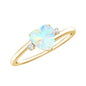 Genuine 0.7 Ethiopian Opal Diamond Heart Shaped Promise Ring with Bypass Shank