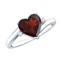 Genuine 4 Carat Garnet Heart Shaped Engagement Ring with Diamond