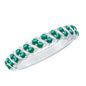 Certified Lab Grown Emerald Half Eternity Anniversary Band