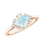 Natural Ethiopian Opal Princess Cut Engagement Ring with Diamond