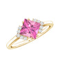 Princess Cut Pink Tourmaline Engagement Ring with Diamond Accent