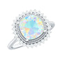 Natural 1.8 Carat Cushion Cut Opalescent Vintage Looking Engagement Ring with Diamond Halo