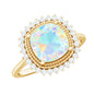 Natural 1.8 Carat Cushion Cut Opalescent Vintage Looking Engagement Ring with Diamond Halo
