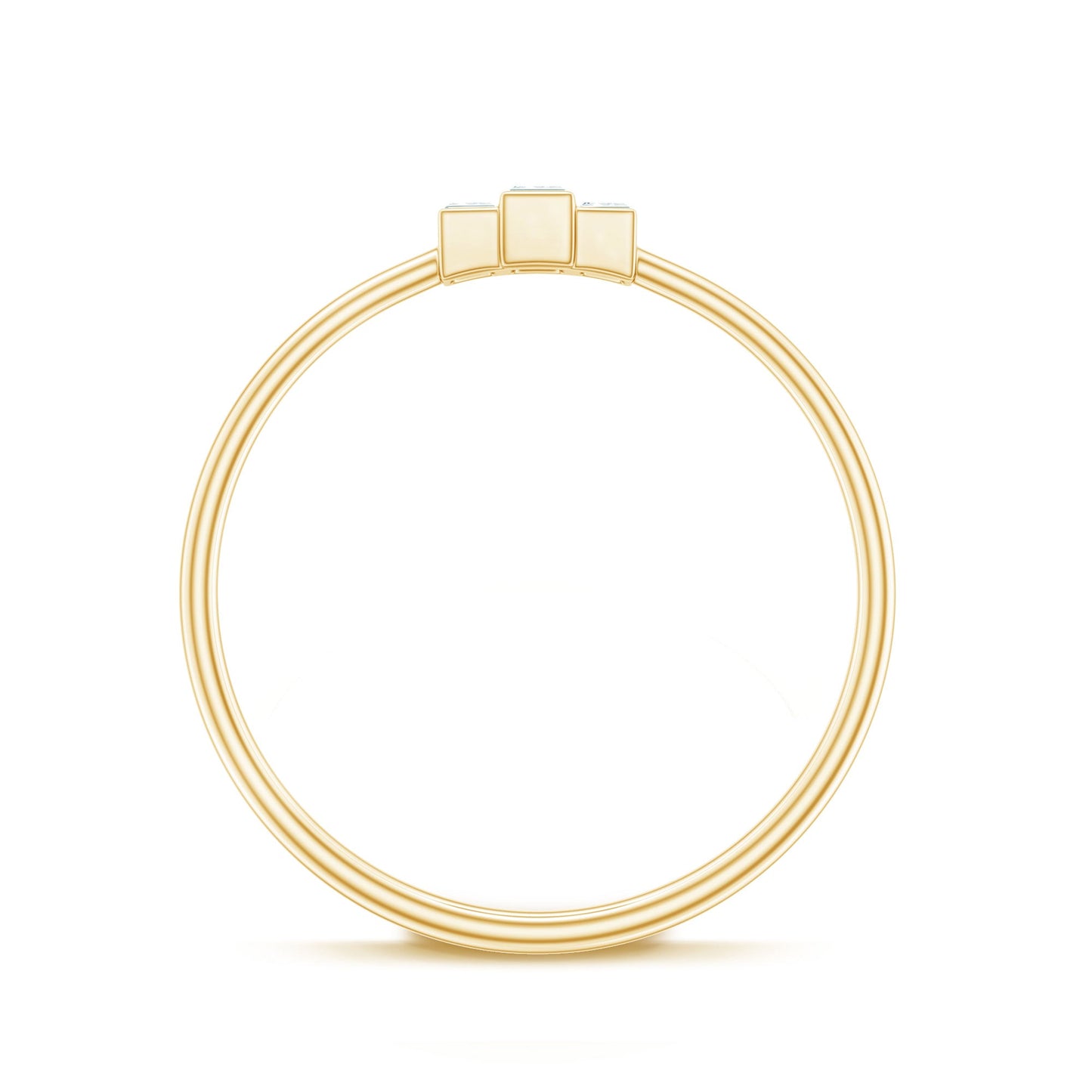 Minimalist Baguette Cut Moissanite 3 Stone Promise Ring