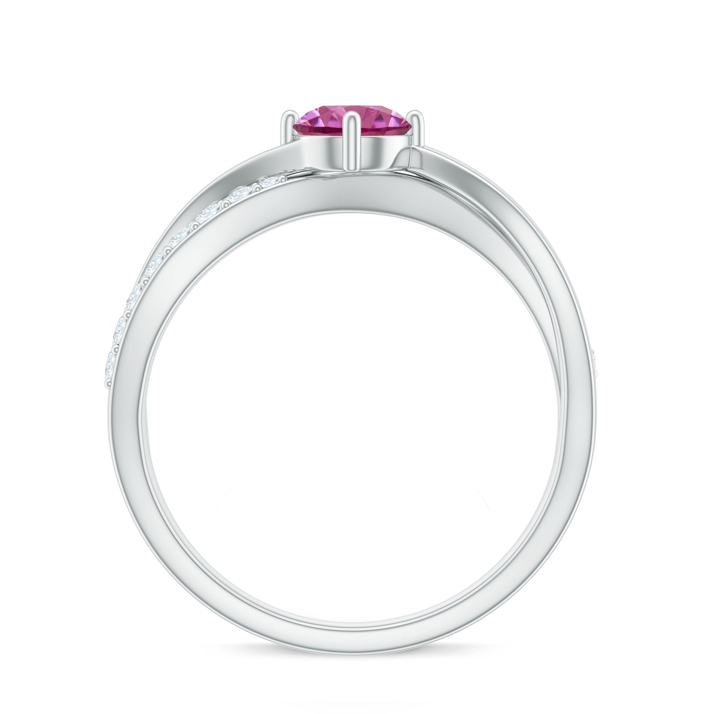0.4 Carat Pink Tourmaline and Diamond Infinity Engagement Ring