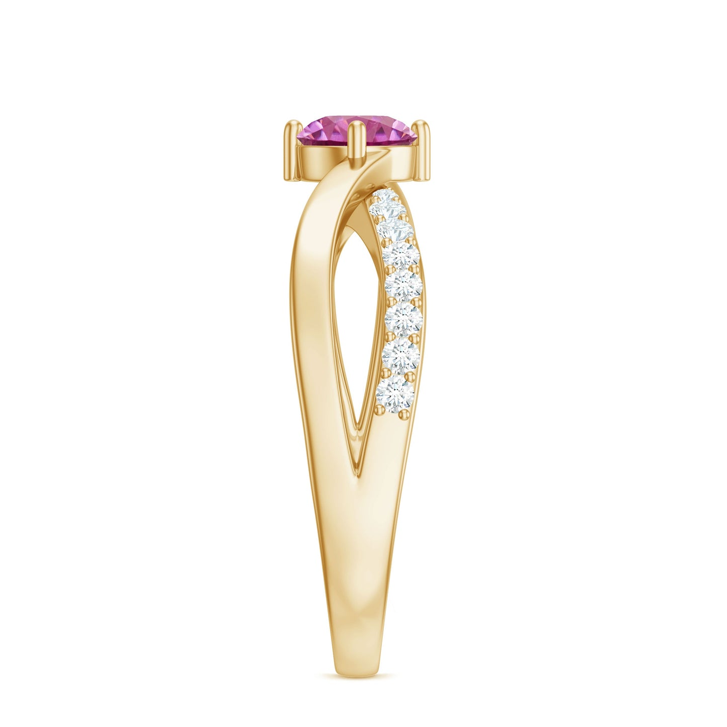 0.4 Carat Pink Tourmaline and Diamond Infinity Engagement Ring