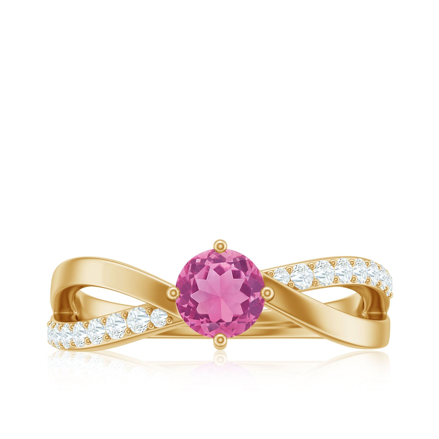 0.4 Carat Pink Tourmaline and Diamond Infinity Engagement Ring