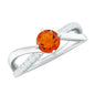 0.4 Carat Fire Opal and Diamond Infinity Engagement Ring
