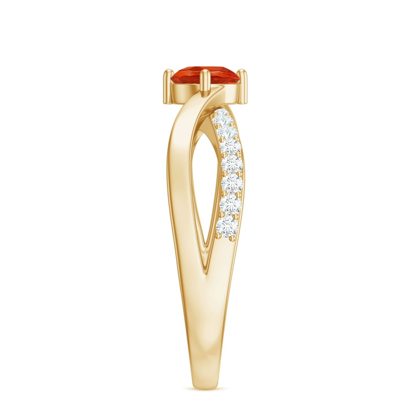 0.4 Carat Fire Opal and Diamond Infinity Engagement Ring