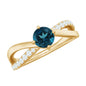 Certified London Blue Topaz Proposal Ring With Diamond