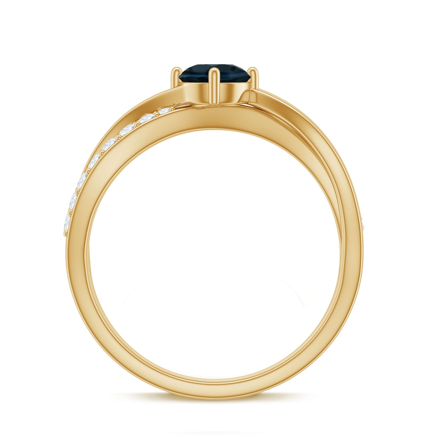Certified London Blue Topaz Proposal Ring With Diamond
