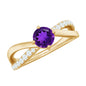 Real Amethyst Diamond Infinity Engagement Ring for Women