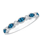 Genuine London Blue Topaz Half Eternity Ring in Bezel Set