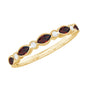 Natural Marquise Garnet Diamond Half Eternity Ring for Anniversary