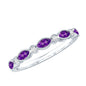 Real Marquise Cut Amethyst Eternity Anniversary Ring in Silver