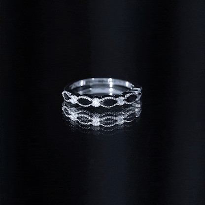 Certified Black Onyx Half Eternity Ring with Moissanite