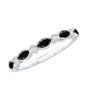 Natural Marquise Cut Black Onyx Half Eternity Band