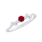 Nature Inspired Ruby Proposal Ring with Diamond