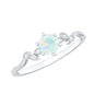 Nature Inspired Ethiopian Opal Promise Ring with Diamond