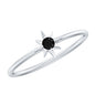 Genuine Black Spinel Sunburst Promise Ring for Women